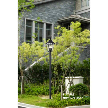 LUTEC 80 in. Black Outdoor Direct Burial Aluminum Lamp Post 9706502012