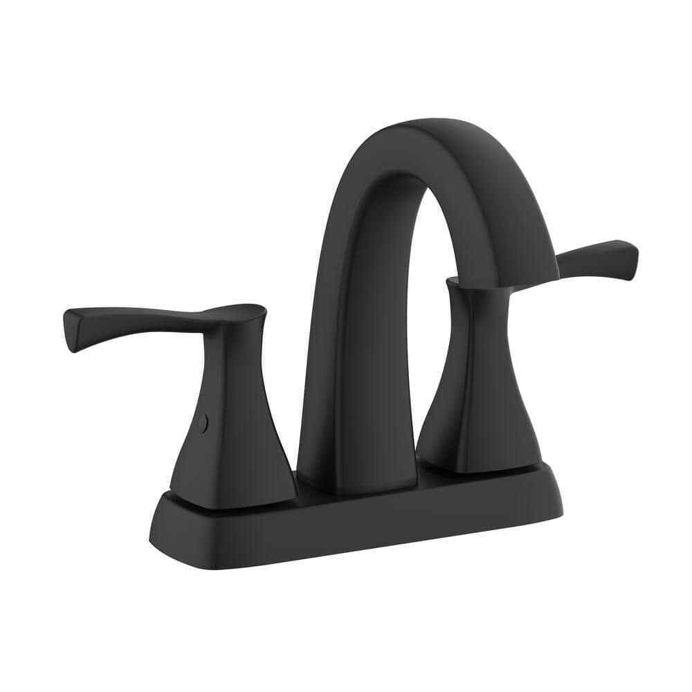 Glacier Bay Calandine 4 in. Centerset 2-Handle Bathroom Faucet Matte Black