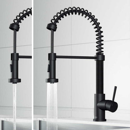 VIGO Edison Single Handle Pull-Down Sprayer Kitchen Faucet in Matte Black