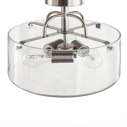 Home Decorators Shirwell 3-Light Brushed Nickel Semi-Flush Mount