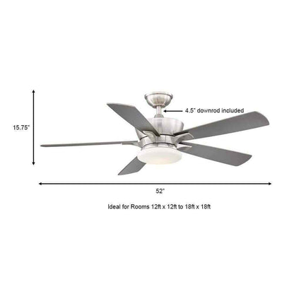 Home Decorators Bergen 52 in. LED Uplight Brushed Nickel Ceiling Fan
