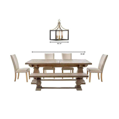 Hampton Bay Boswell Quarter Gold Farmhouse Chandelier w/ Wood Accents