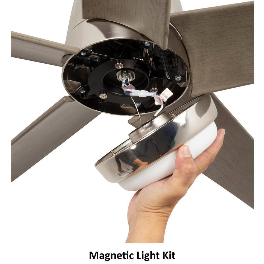 Hampton Bay Mena 54 in Integrated LED Indoor/Outdoor Polished Nickel Ceiling Fan