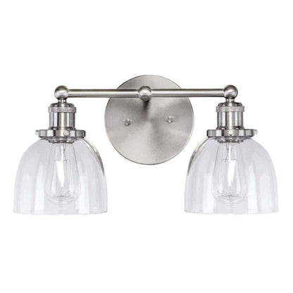 Home Decorators Collection Evelyn 16.25 in. 2-Light Brushed Nickel Vanity Light