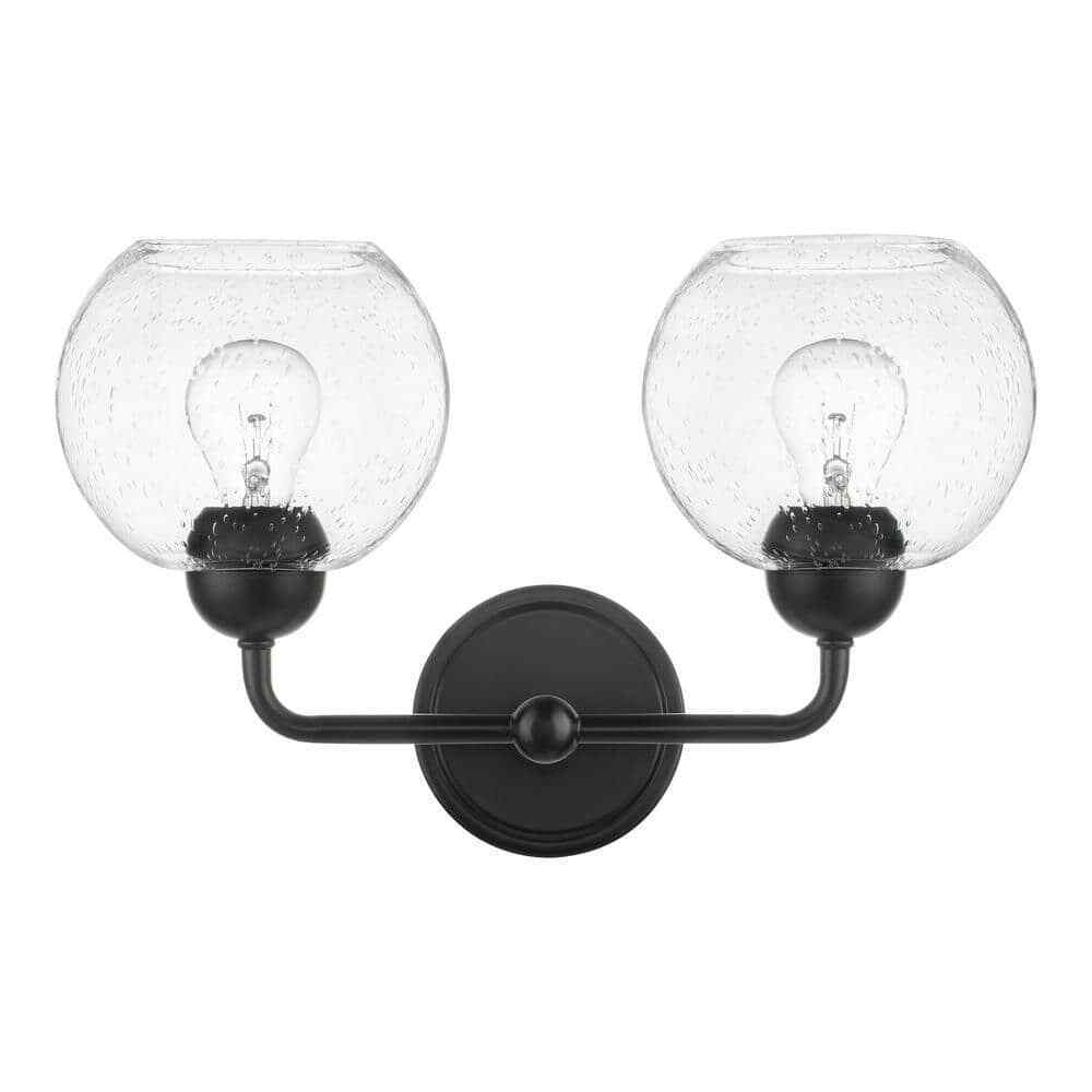 Home Decorators Collection Jill 16 in. 2-Light Black Vanity Light