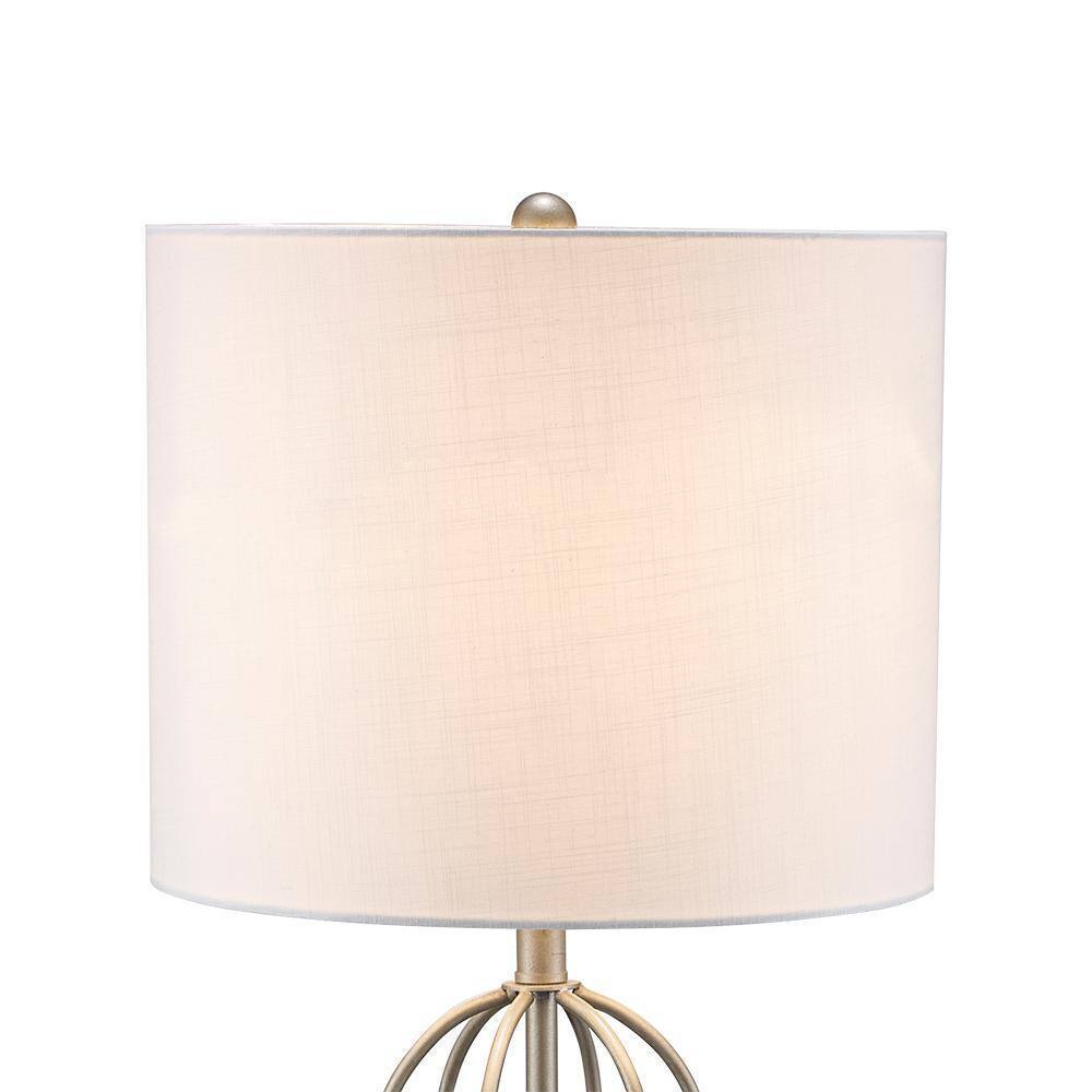Monteaux Lighting 23 in. Pewter Indoor Table Lamp with Fabric Shade RS2110003
