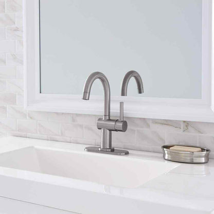 Glacier Bay Dorind Single Hole 1-Handle High-Arc Bathroom Faucet Brushed Nickel