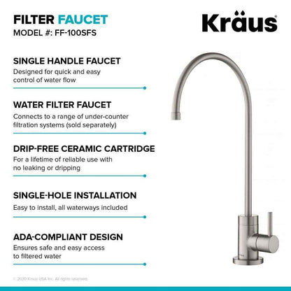 KRAUS Purita Single-Handle Water Dispenser Faucet for Water Filtration System