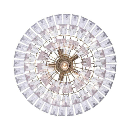 Tranquility 9-Light Polished Brass Tiered Chandelier w/ Beveled Acrylic Shade