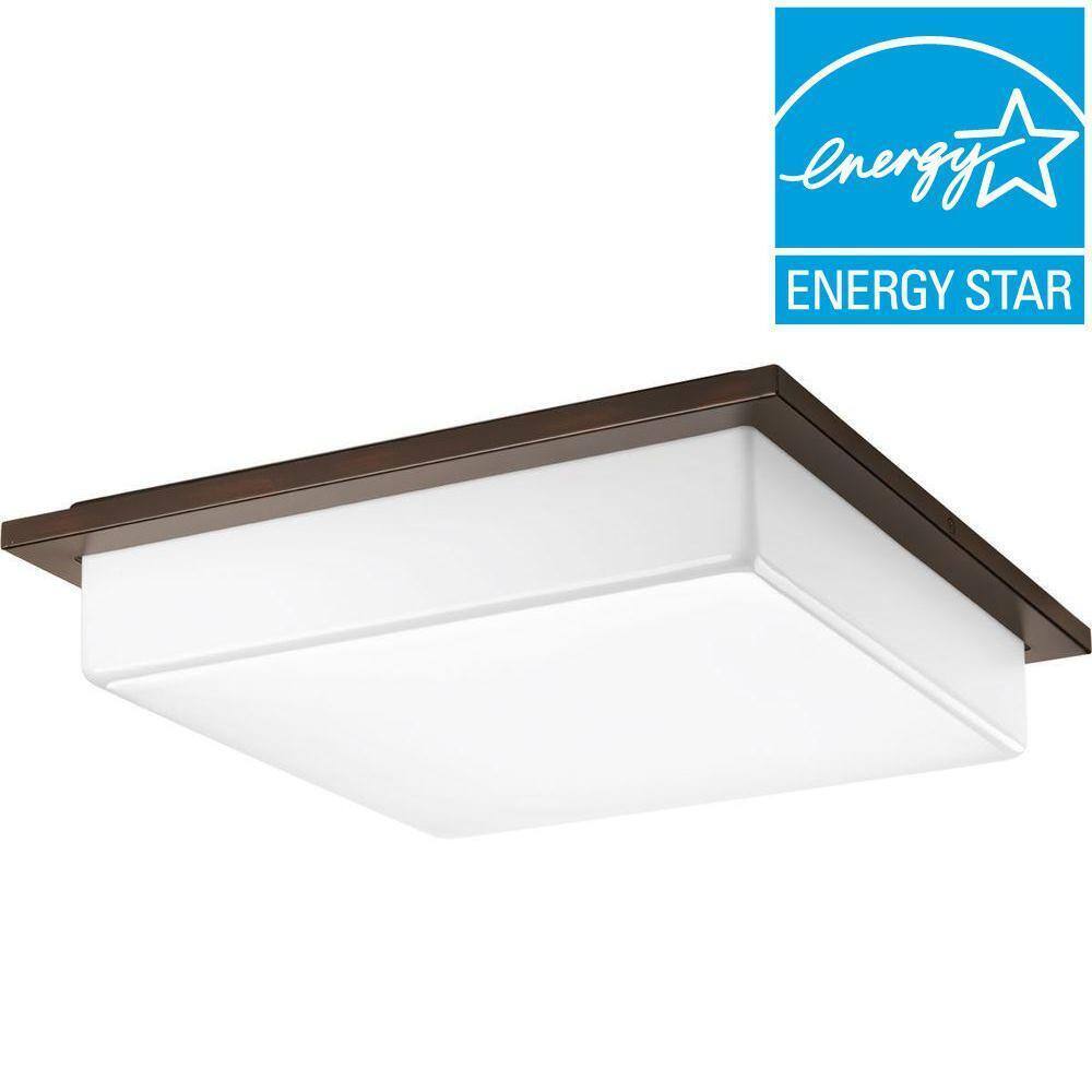 Progress Lighting 18 in. Transit 3-Light Antique Bronze LED Flush Mount