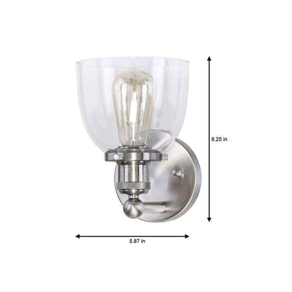 Home Decorators Evelyn Brushed Nickel Modern Industrial Indoor Wall Sconce