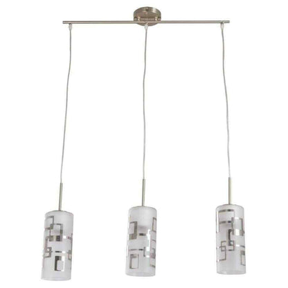 Hampton Bay Brushed Nickel Ceiling Mini Pendant Etched White Glass fixture
