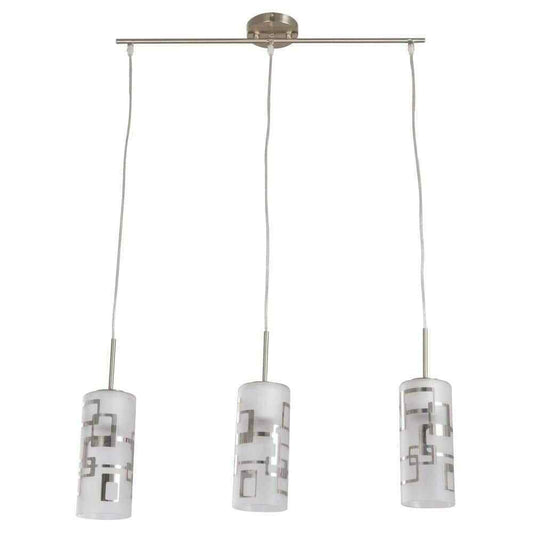 Hampton Bay Brushed Nickel Ceiling Mini Pendant Etched White Glass fixture