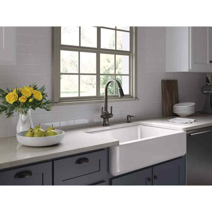 KOHLER Thierry Two Handle Pull-Down Sprayer Kitchen Faucet w/ Soap Dispenser