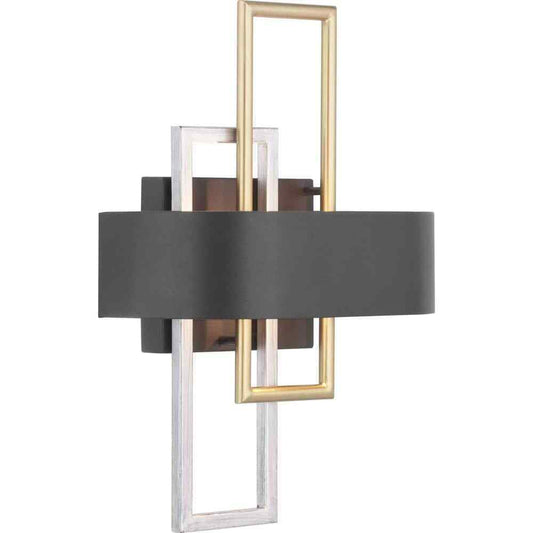 Progress Lighting Adagio Collection 2-Light Black and Gold Modern Wall Sconce