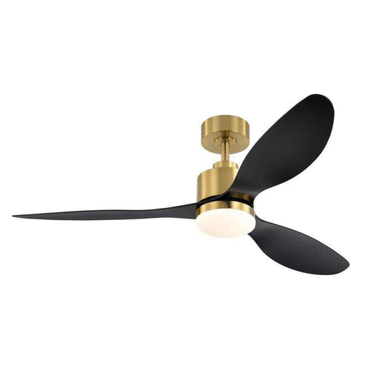 Breezary Sawyer 52 in. Integrated LED Indoor Gold Ceiling Fan w Light and Remote