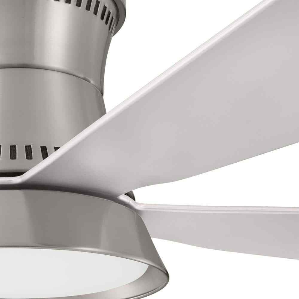 Hampton Bay Hawkspur 52 in. LED CCT Indoor/Outdoor Brushed Nickel Ceiling Fan