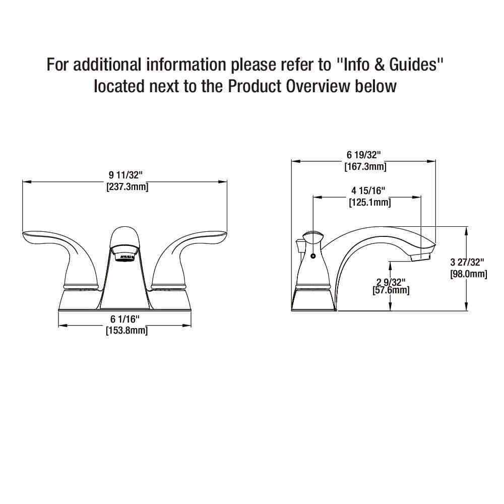 Glacier Bay Builders 4 in. Centerset Double Handle Low-Arc Bathroom Faucet