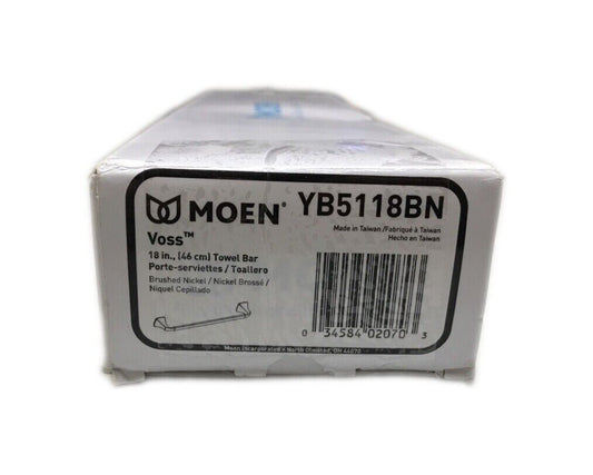 MOEN Voss 18 in. Towel Bar in Brushed Nickel YB5118BN