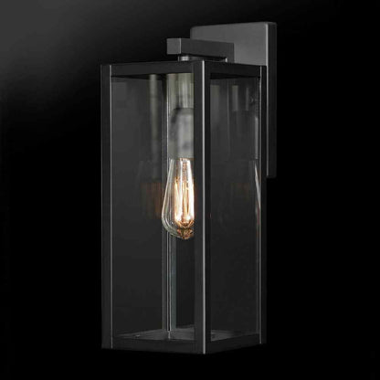 Hampton Bay Hurley Modern 1-Light Matte Black Hardwired Outdoor Wall Lantern