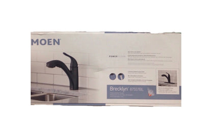 MOEN Brecklyn Single Handle Pull Out Sprayer Kitchen Faucet in Matte Black