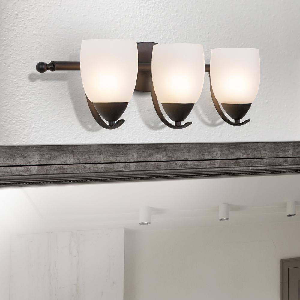 Yosemite Home Decor Mirror Lake 3-Light Oil Rubbed Bronze Bathroom Vanity Light