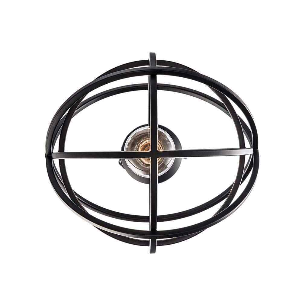 Home Decorators Collection Sarolta Sands 1-Light Black Orb Cage Pendant Light