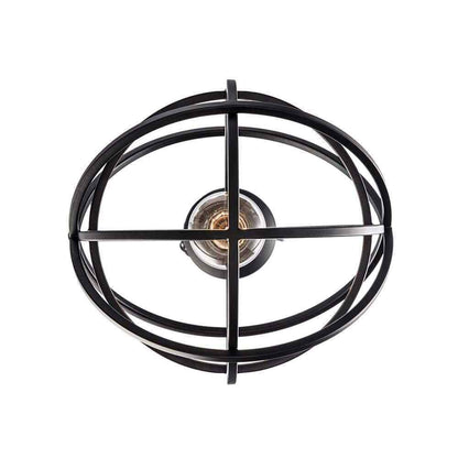 Home Decorators Collection Sarolta Sands 1-Light Black Orb Cage Pendant Light