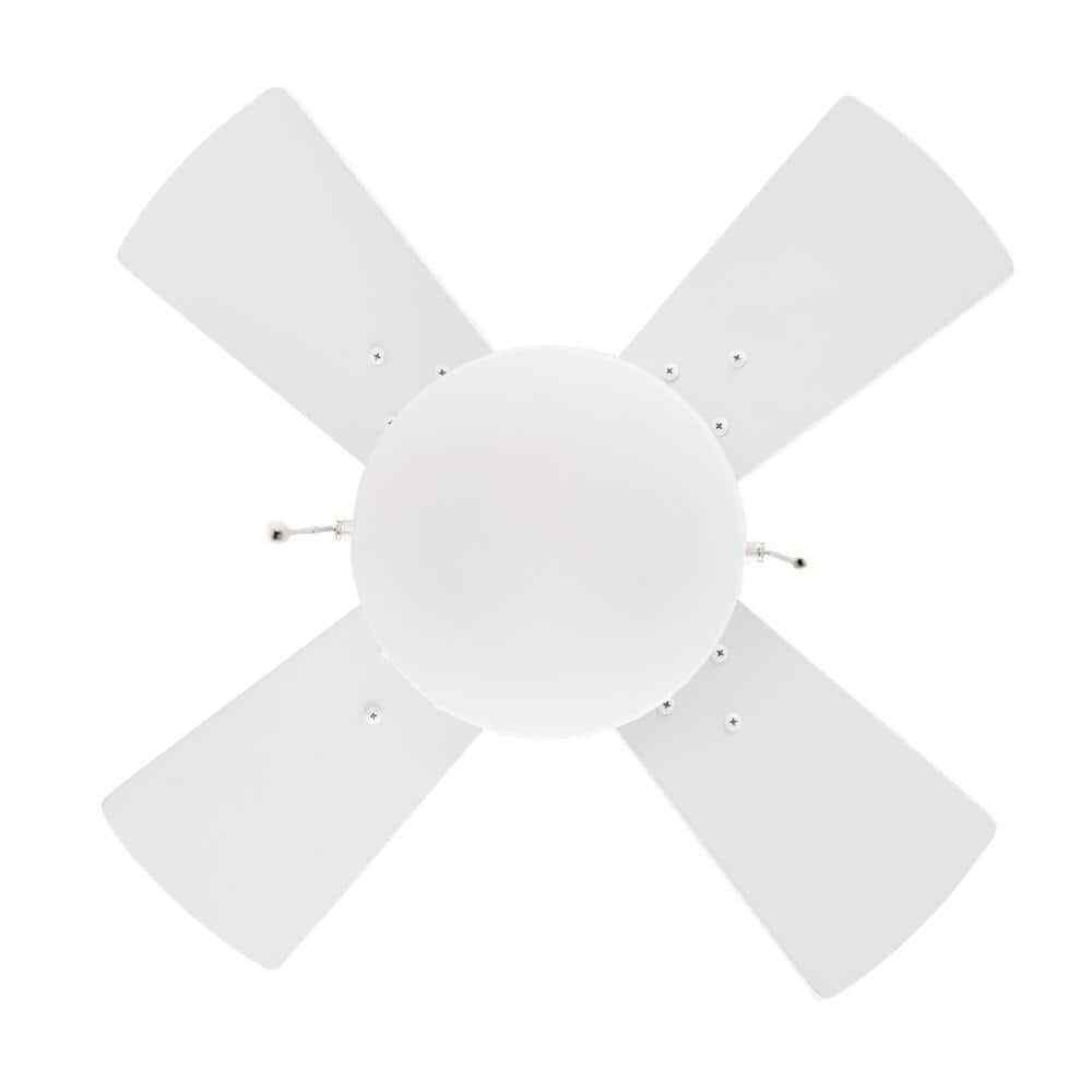 Hampton Bay Metarie II 24 in. Indoor Matte White Ceiling Fan with Light