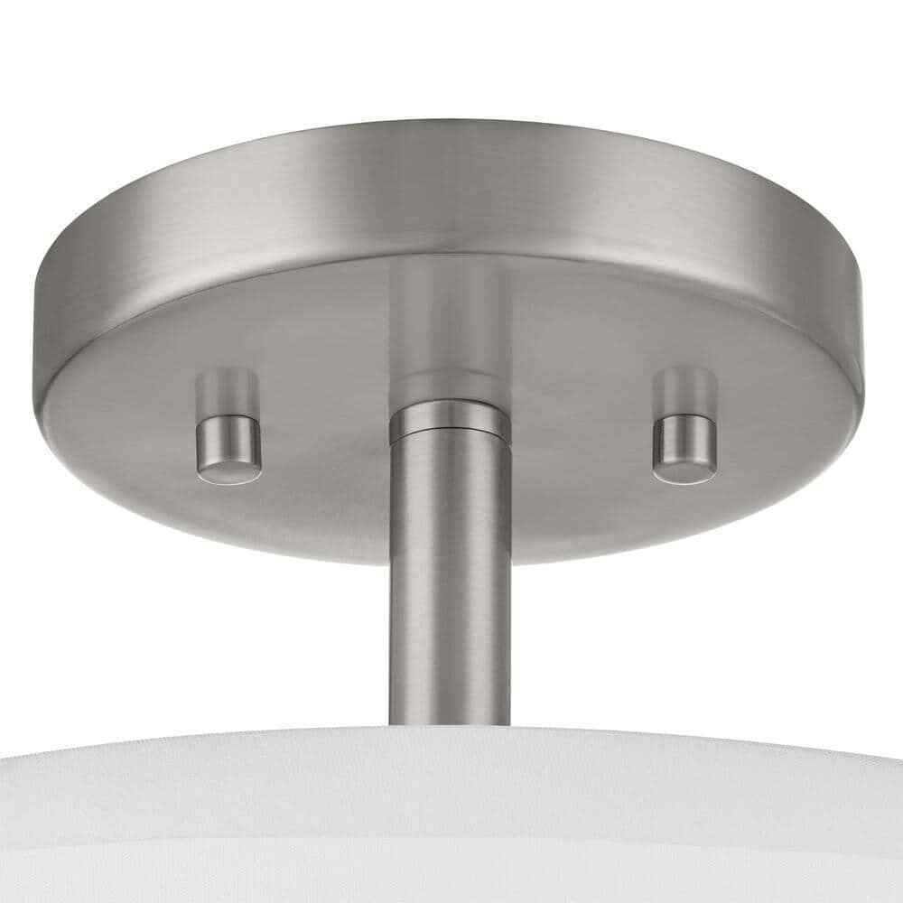 Home Decorators Brookley 14 in. 2-Light Brushed Nickel Semi-Flush Mount