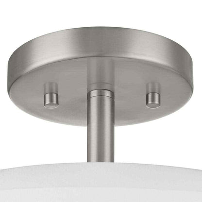 Home Decorators Brookley 14 in. 2-Light Brushed Nickel Semi-Flush Mount