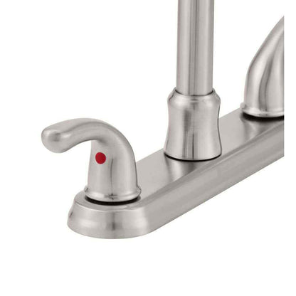 Glacier Bay Builders Double Handle Standard Kitchen Faucet Stainless Steel