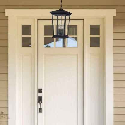 Bel Air Lighting Turlock 3-Light Black Hanging Outdoor Pendant Light Fixture