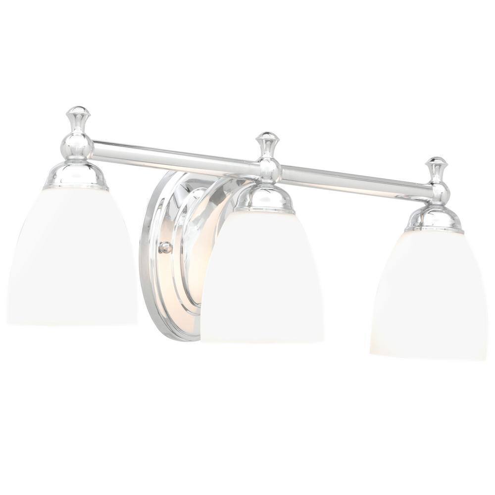 Hampton Bay Solomone  3-Light Polished Chrome Bathroom Vanity Light Fixture