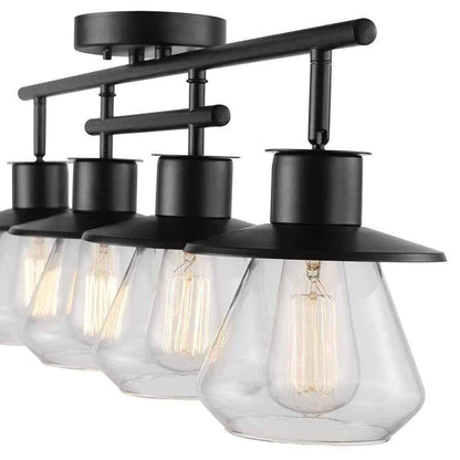 Globe Electric Nate 2 ft. 4-Light Dark Bronze Track Lighting Kit w/ Glass Shades