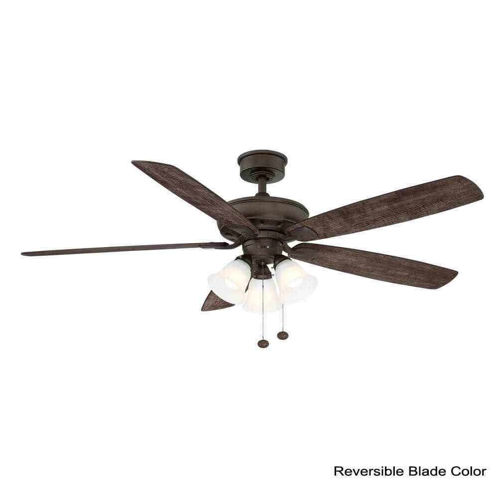 Hampton Bay Wellton 60 in LED Espresso Bronze DC Motor Ceiling Fan with Light