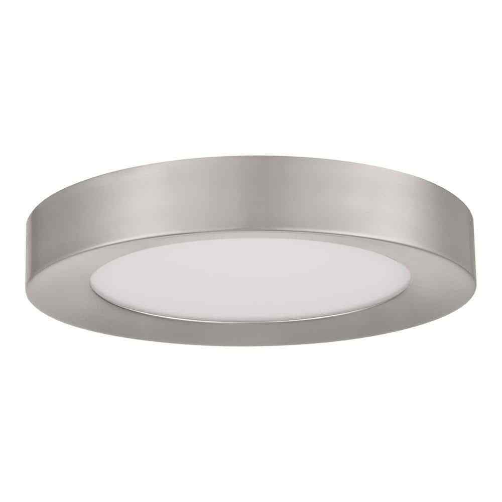 Home Decorators Calloway 11 in. Brushed Nickel Integrated LED 5CCT Flush Mount