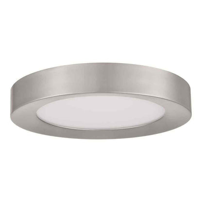 Home Decorators Calloway 11 in. Brushed Nickel Integrated LED 5CCT Flush Mount