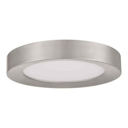 Home Decorators Calloway 11 in. Brushed Nickel Integrated LED 5CCT Flush Mount