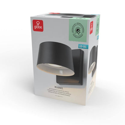 Globe Electric Maisel Matte Black Indoor/Outdoor Integrated LED Wall Sconce