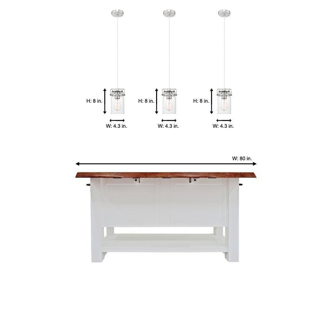 Home Decorators Collection 1-Light Mason Jar Brushed Steel Pendant 60438