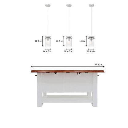 Home Decorators Collection 1-Light Mason Jar Brushed Steel Pendant 60438