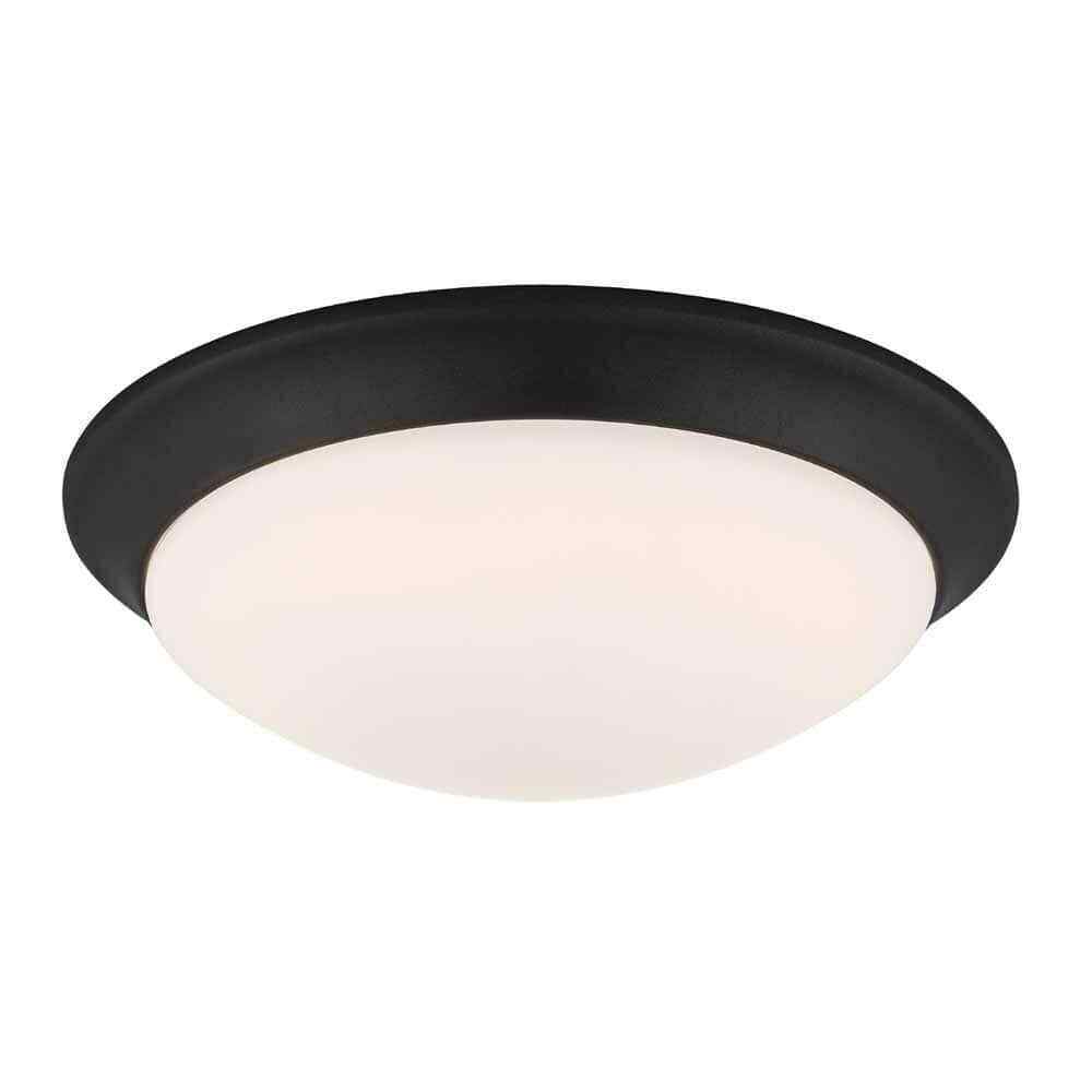 Hampton Bay Stetson 11 in. Satin Bronze 5CCT Integrated LED Flush Mount