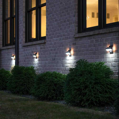 GAMA SONIC Black Outdoor Solar Warm White LED Motion Sensing Security Light