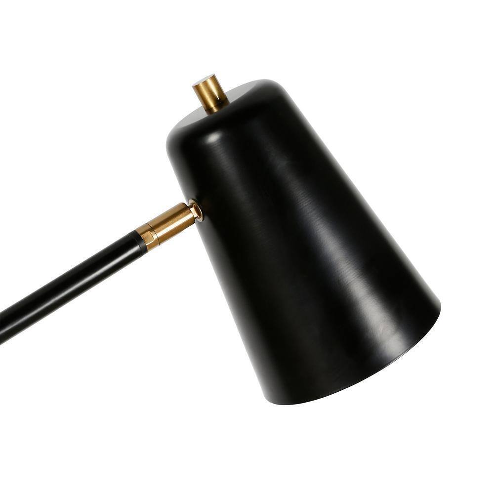 Meyer&Cross Austen 65 in. Matte Black and Brass Floor Lamp