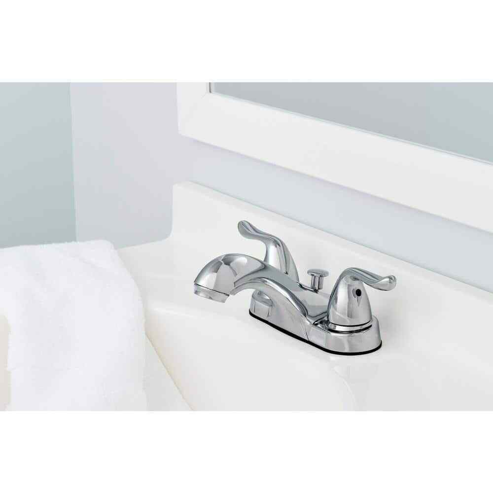Glacier Bay Constructor 4 in. Centerset 2-Handle Bathroom Faucet in Chrome