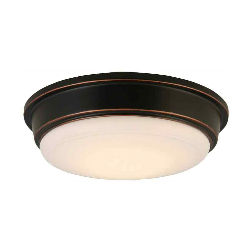 Hampton Bay Oil Rubbed Bronze Integrated LED Outdoor Flush Mount Ceiling Light