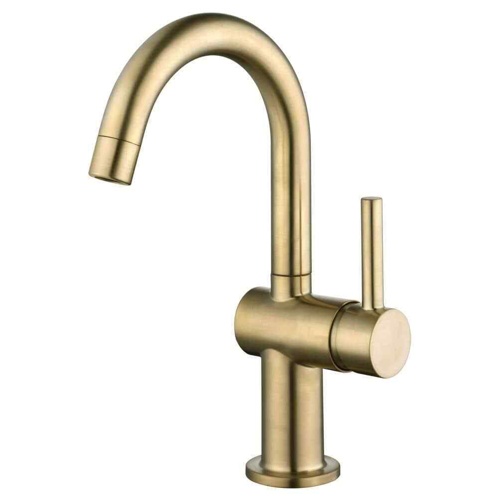 Glacier Bay Dorind Single Hole Deck Mount High-Arc Bathroom Faucet in Matte Gold