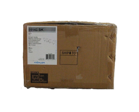 KICHLER Ali 32.5 in. 4-Light Black Traditional Bathroom Vanity Light