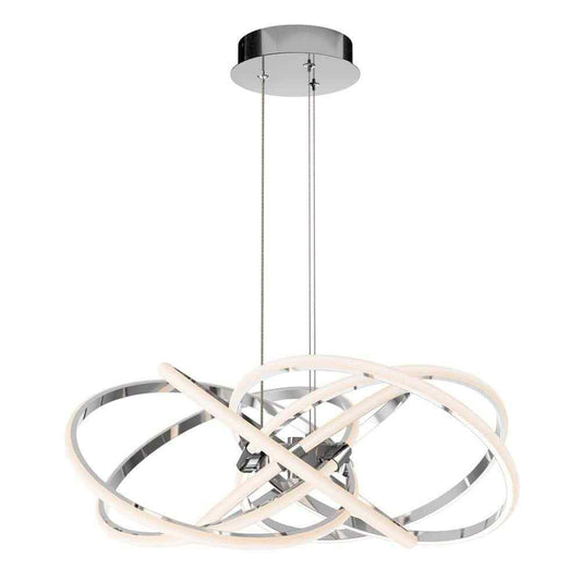 Artika Maelstrom 25-Watt Chrome Modern 5 CCT Integrated LED Pendant Light
